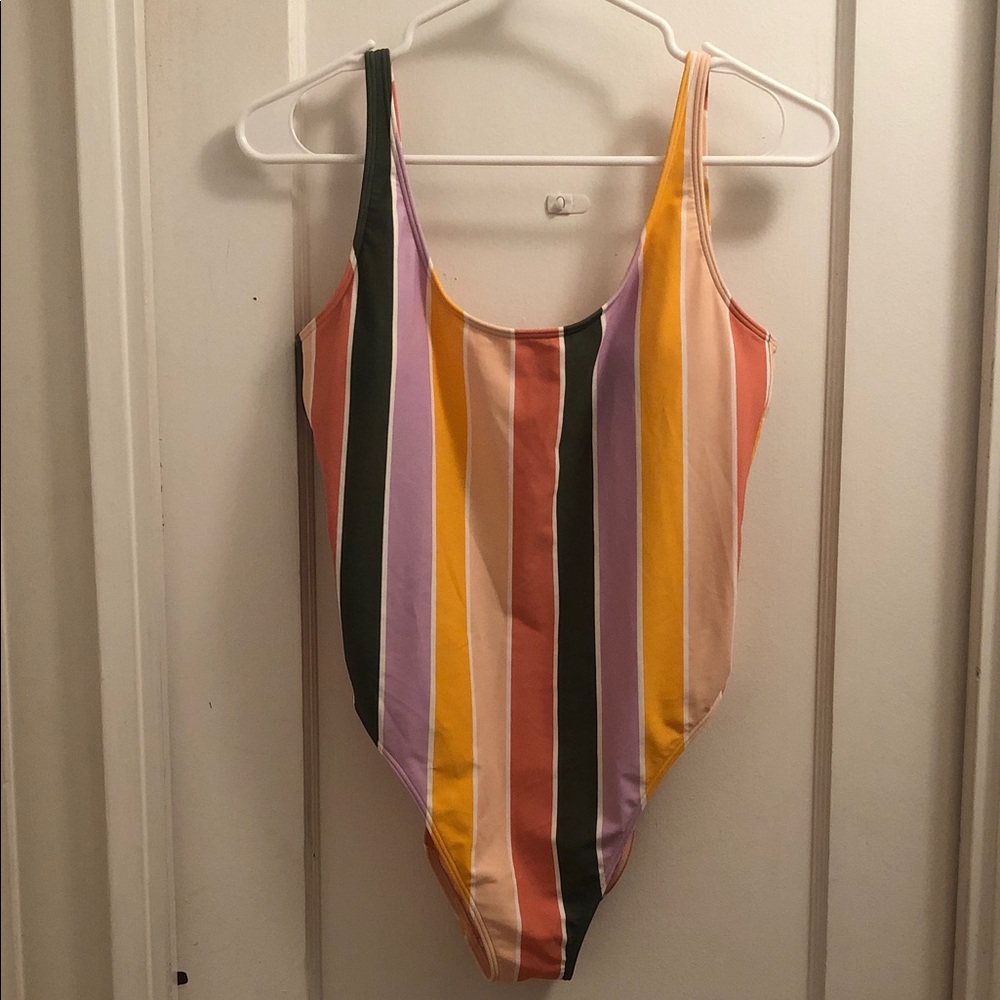 Hollister Multicolor Vertical Stripe One-Piece Swimsuit
